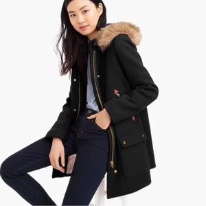 J.Crew Chateau Parka in Italian stadium-cloth wool Black 20